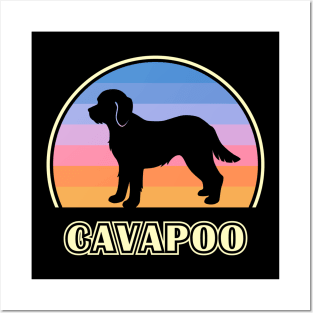 Cavapoo Vintage Sunset Dog Posters and Art